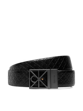 Calvin Klein Calvin Klein Pasek Męski Emblem Cutout W/ Aop 35mm Adj LV04D7122G Czarny