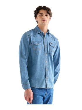 Wrangler Wrangler Koszula jeansowa 112378474 Niebieski Regular Fit