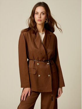 Oltre Oltre Marynarka R000J000302N032 Brązowy Regular Fit