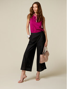 Oltre Oltre Pantaloni di tessuto P00NJ002435N033 Nero Baggy Fit