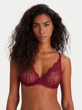 Hunkemöller Hunkemöller Biustonosz z fiszbiną 206365 Czerwony