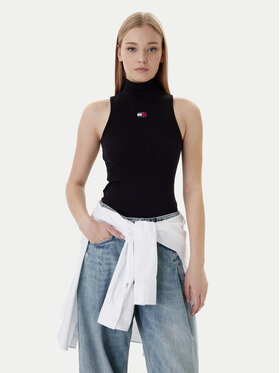 Tommy Jeans Tommy Jeans Блузка Badge DW0DW21840 Чорний Slim Fit