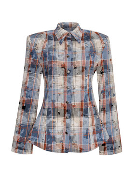 Magda Matyja Magda Matyja Koszula TEXAS SHIRT NAVY Granatowy Fitted Fit