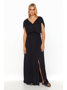 Makadamia Makadamia Sukienka codzienna M825 Czarny Comfortable Fit