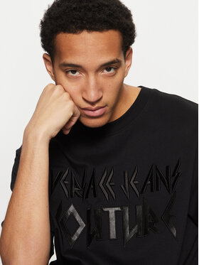 Versace Jeans Couture Versace Jeans Couture T-krekls 78GAHE02 Melns Regular Fit