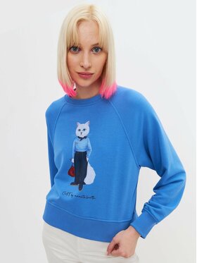 Manii'ta Lacitta Manii'ta Lacitta Komplet dresowy Printed Sweatshirt Niebieski Regular Fit