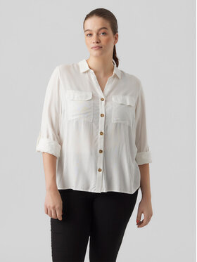 Vero Moda Curve Vero Moda Curve Srajca Bumpy 10276694 Bela Regular Fit
