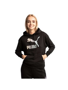 Puma Puma Bluza Crystal G. Graphic Hoodie Puma Black Czarny Classic Fit