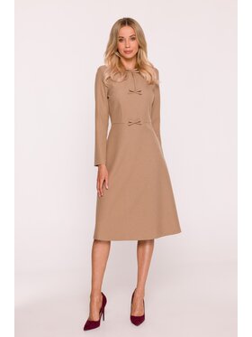 Stylove Stylove Sukienka codzienna S413 Beżowy A-Line Fit