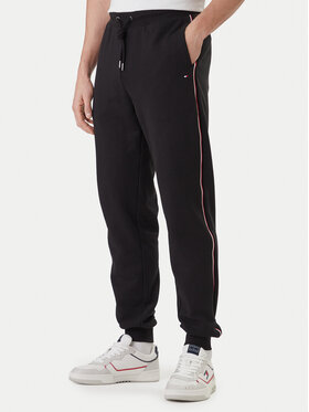 Tommy Hilfiger Tommy Hilfiger Spodnji del trenirke Global Stripe MW0MW42882 Črna Regular Fit