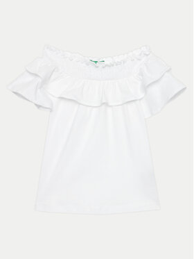 United Colors Of Benetton United Colors Of Benetton Bluzka 3F4JC10HV Biały Relaxed Fit