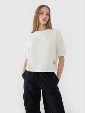 4F 4F T-Shirt 4FWSS25TTSHF1971-11S Λευκό Oversize