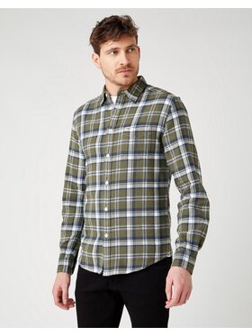 Wrangler Wrangler Camicia LS 1 PKT SHIRT Verde Regular Fit