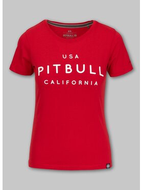 PITBULL PITBULL T-Shirt Koszulka damska USA CAL XS Czerwony Regular Fit