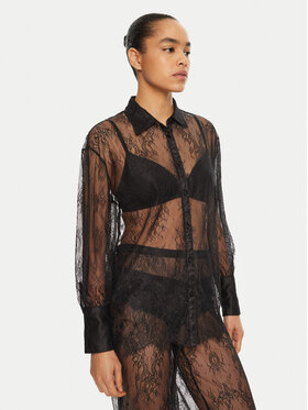 Hunkemöller Hunkemöller Marškiniai Camille 300608 Juoda Relaxed Fit
