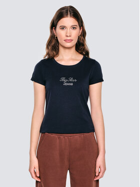 BIG STAR BIG STAR T-Shirt MALVINA Granatowy Basic Fit