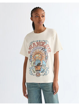 Wrangler Wrangler T-Shirt GIRLFRIEND TEE Biały Relaxed Fit