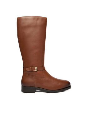 Tommy Hilfiger Tommy Hilfiger Zimski škornji Th Buckle Riding Lthr Long Boot FW0FW08873 Rjava