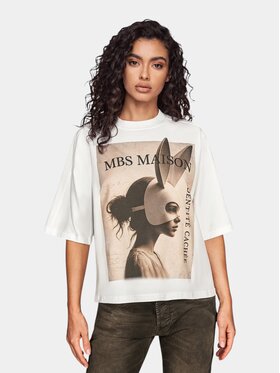 MADE BY SOCIETY MADE BY SOCIETY T-Shirt Mehr - T27883 Biały Basic Fit
