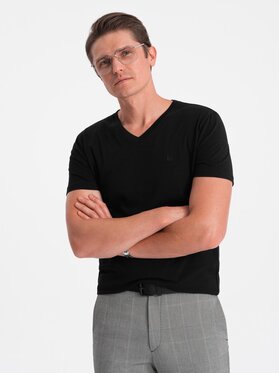 Ombre Ombre T-Shirt S2040 Czarny Slim Fit
