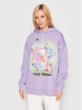 Local Heroes Local Heroes Mikina Bunnies Fantasy AW22S0001 Fialová Oversize
