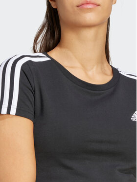 Adidas T-shirt Essentials 3-Stripes IR6111 Crna Slim Fit