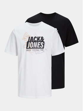 Jack&Jones Jack&Jones 2er-Set T-Shirts Map Logo 12260796 Schwarz Regular Fit