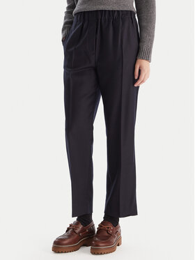 Weekend Max Mara Weekend Max Mara Medžiaginės kelnės Hataley 2525136022 Tamsiai mėlyna Regular Fit