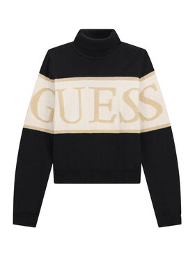 Guess Guess Bluză cu gât J6BR04 Z1338 Negru Regular Fit