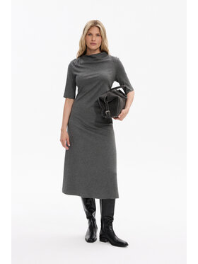 Deni Cler Milano Deni Cler Milano Sukienka dzianinowa W-DC-3361-F5-C7-80-1 Szary Regular Fit