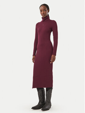 Tommy Jeans Tommy Jeans Strickkleid Bodycon DW0DW23320 Violett Slim Fit