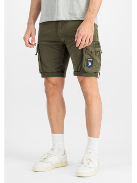 Alpha Industries Alpha Industries Szorty Crew Patch Short Zielony Slim Fit