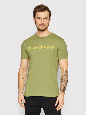 Calvin Klein Jeans Calvin Klein Jeans Tričko J30J307856 Zelená Slim Fit