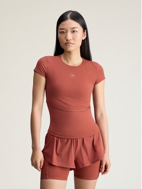 adidas by Stella McCartney adidas by Stella McCartney Koszulka techniczna 161466 Brązowy Fitted Fit
