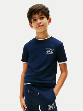 Tommy Hilfiger Tommy Hilfiger Tricou Varsity Print KB0KB09932 Bleumarin Regular Fit