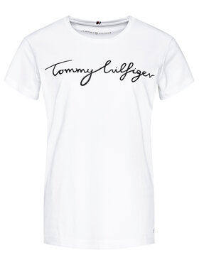 Tommy Hilfiger Tommy Hilfiger Marškinėliai Heritage Crew Neck Graphic Tee WW0WW24967 Balta Regular Fit