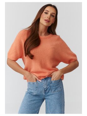 Makadamia Makadamia Sweter C45 Pomarańczowy Loose Fit
