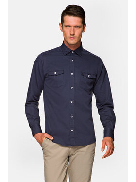 Lancerto Lancerto Koszula Genesis Granatowy Slim Fit