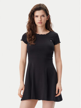 Tommy Jeans Tommy Jeans Rochie de vară Babylock DW0DW20614 Negru Slim Fit