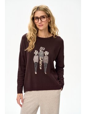 blue shadow blue shadow Sweter Pax Brązowy Regular Fit