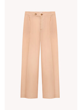EPUZER EPUZER Spodnie materiałowe Nude transparent organza Beżowy Loose Leg