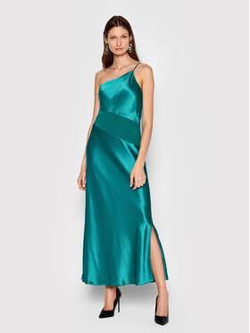 Calvin Klein Calvin Klein Večernja haljina Asymmetric Shine K20K204294 Zelena Regular Fit