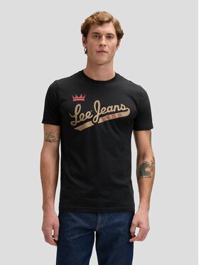Lee Lee T-Shirt JEANS TEE Czarny Regular Fit