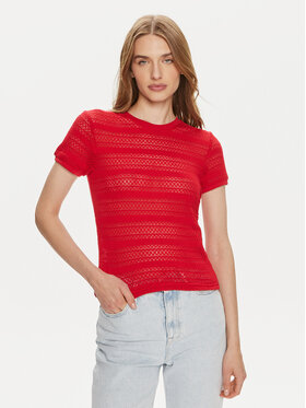 Pieces Pieces T-Shirt Agda 17148867 Czerwony Loose Fit