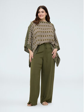 Fiorella Rubino Fiorella Rubino Pantaloni di tessuto P040L002396N0S5 Verde Over Fit