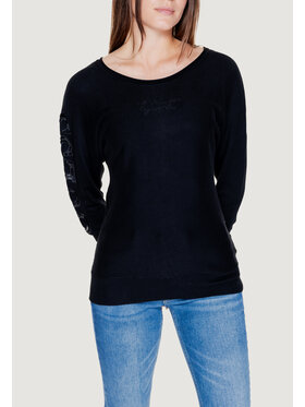 Guess Guess Πουλόβερ MAEVE LOGO BAT SLEEVE Μαύρο Shirt Fit