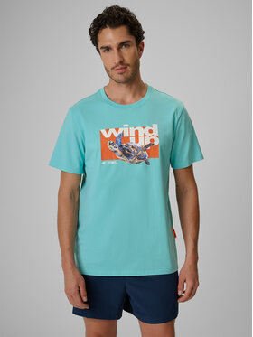 4F 4F T-Shirt FOB SUMMER Turkusowy Regular Fit