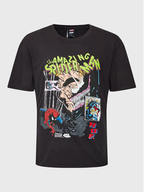 HUF HUF T-Shirt MARVEL Brock Washed TS02058 Schwarz Regular Fit