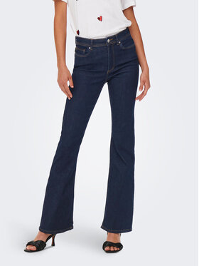ONLY ONLY Jeans hlače Wauw 15230472 Mornarsko modra Flare Fit