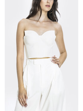 Angelika Józefczyk Angelika Józefczyk Gorset Top Gorsetowy Palermo Ecru Biały Skinny Fit